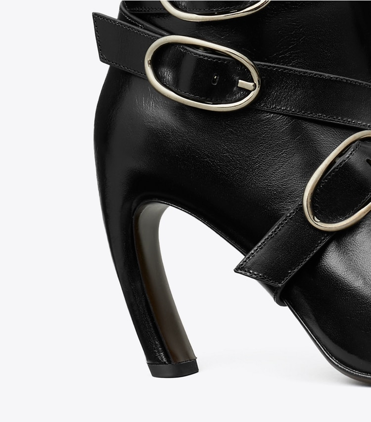 Tory Burch designer knee boots Multi Buckle Boot in PERFECT BLACK detail