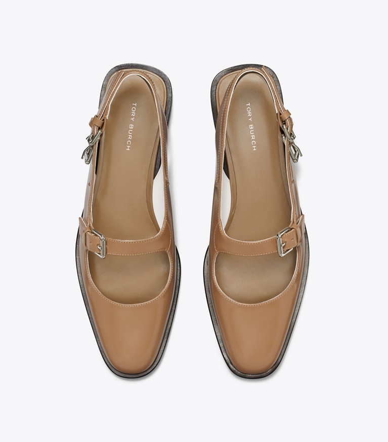 Tory Burch designer flats Multi-Buckle Mary Jane in SOFT ACORN angle