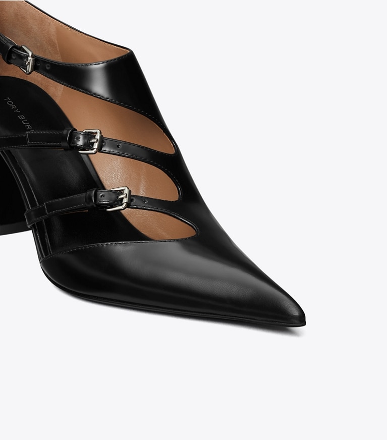 Tory Burch designer heels Multi-Buckle Pump in NERO angle