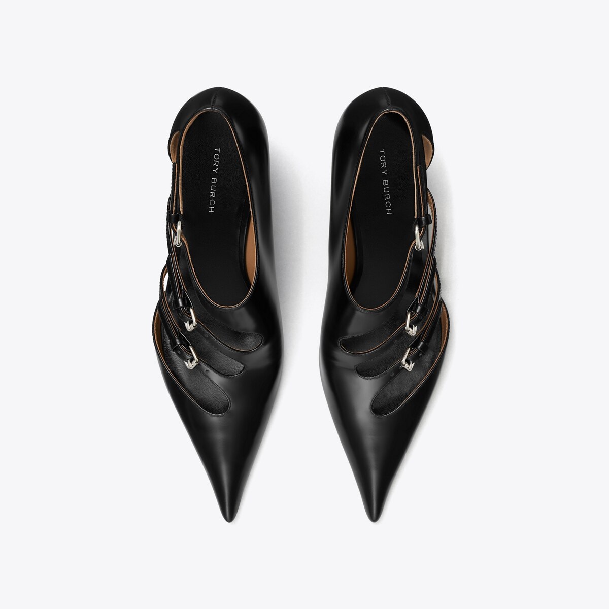 サンダル・ミュール Tory Burch SS25 Black leather pumps (160256 004) Cap-Toe Slingback: Women's Shoes | Heels | Tory Burch EU