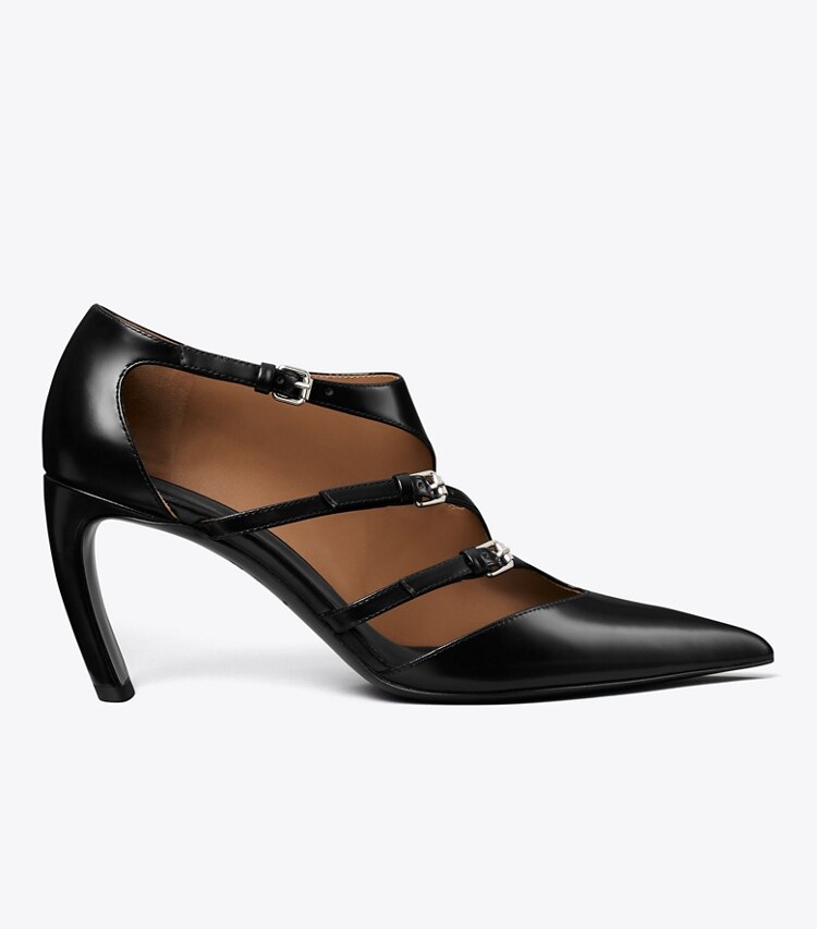 Tory Burch designer heels Multi-Buckle Pump in NERO side