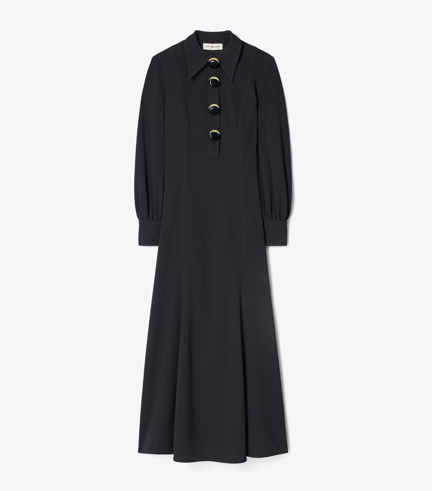Multi-Button Crepe Shirtdress