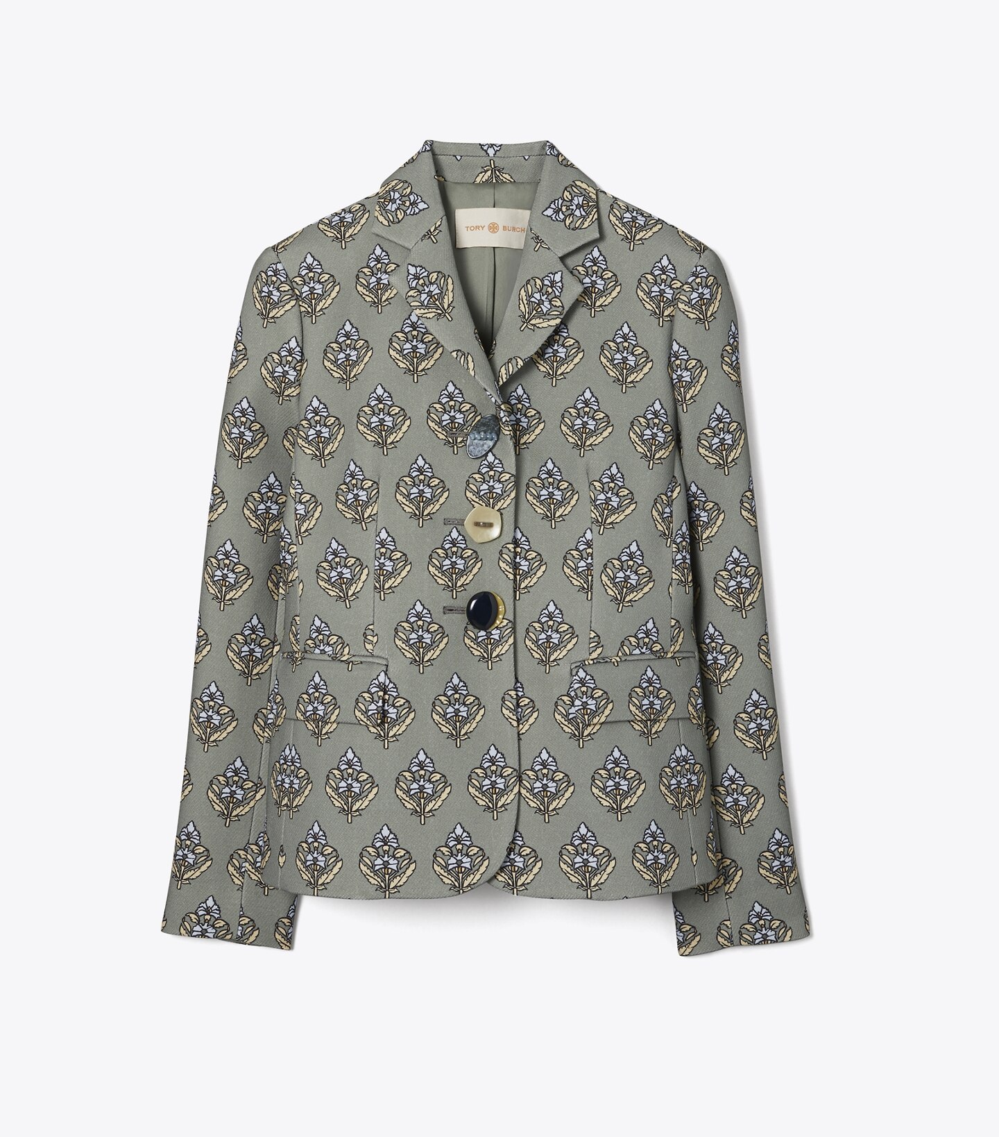 Multi-Button Twill Crepe Jacket