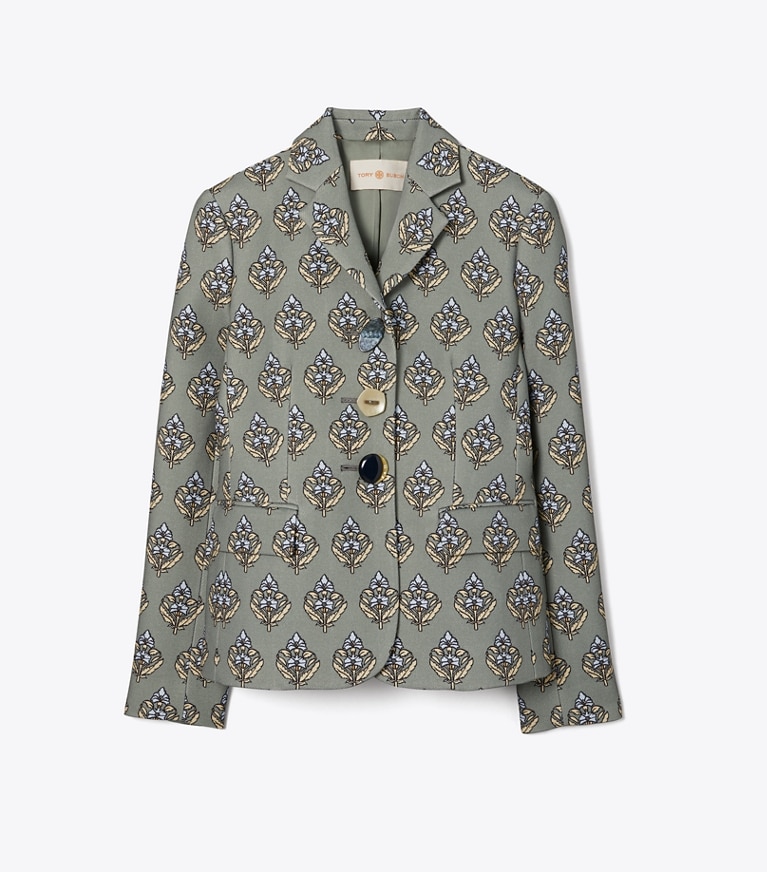 Multi-Button Twill Crepe Jacket: Women's Designer Jackets | Tory Burch