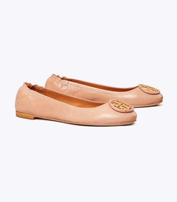 Tory Burch designer flats Multi-Logo Ballet Flat in Pink Moon angle