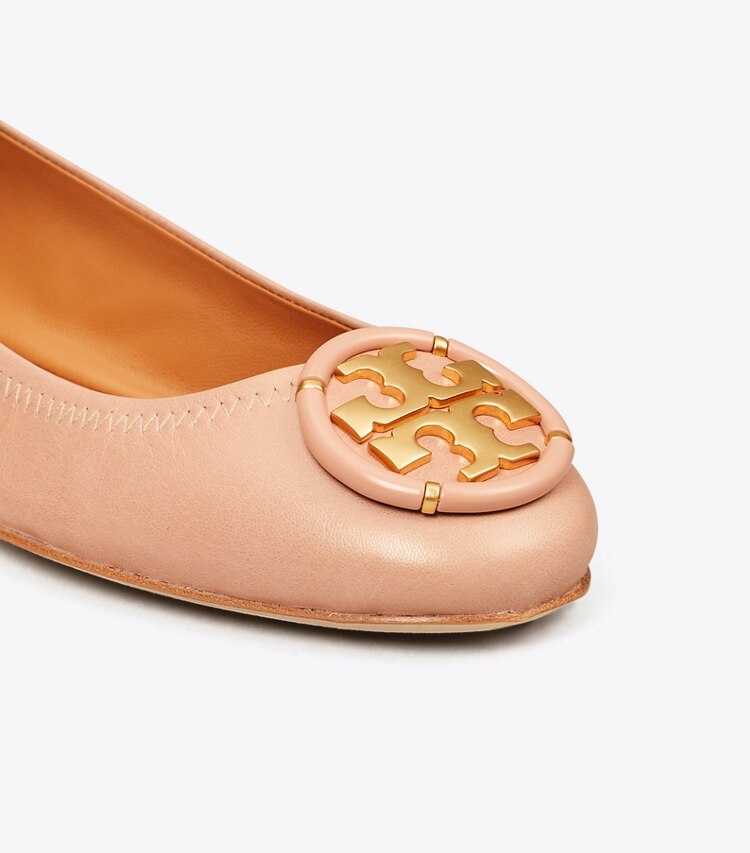Tory Burch designer flats Multi-Logo Ballet Flat in Pink Moon detail