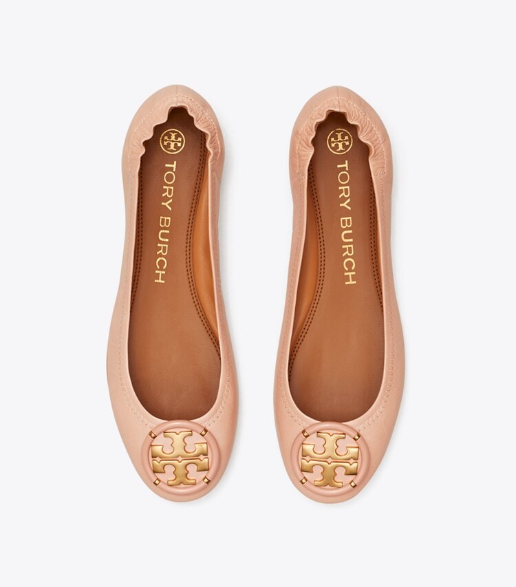 Tory Burch designer flats Multi-Logo Ballet Flat in Pink Moon overhead