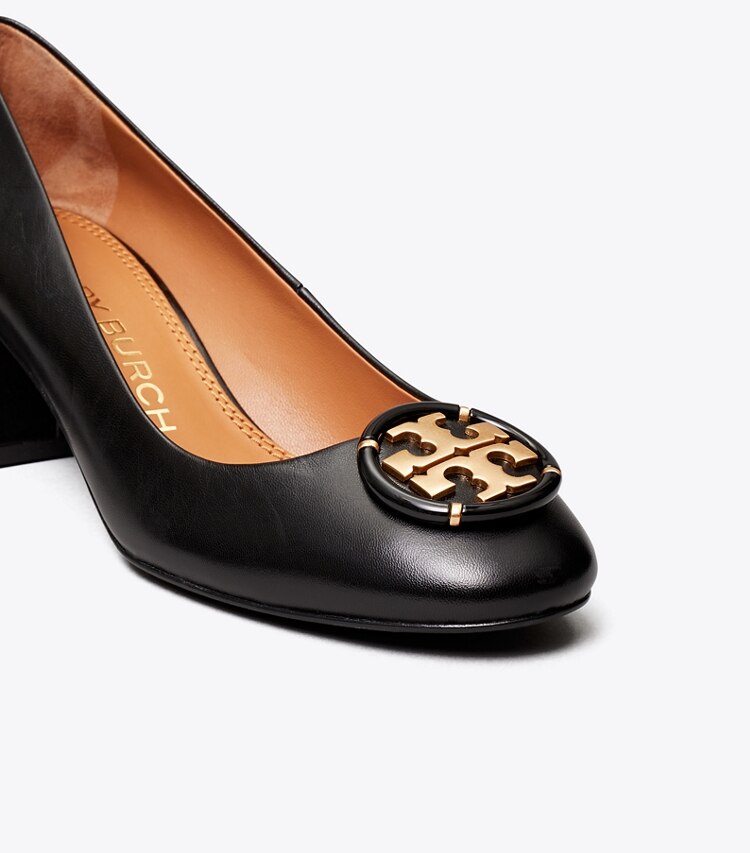 Tory Burch designer heels Multi-Logo Pump, Extended Width in Perfect Black detail