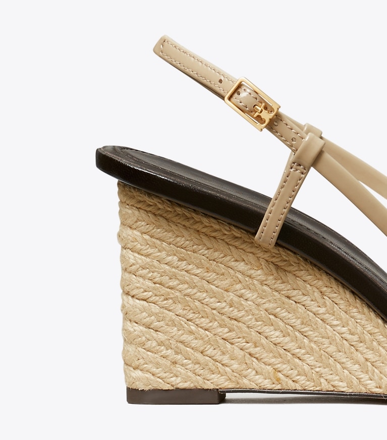 Tory Burch designer sandals Multi-Strap Espadrille Wedge in PINK BRICK / TAUPE STORM / COCO angle