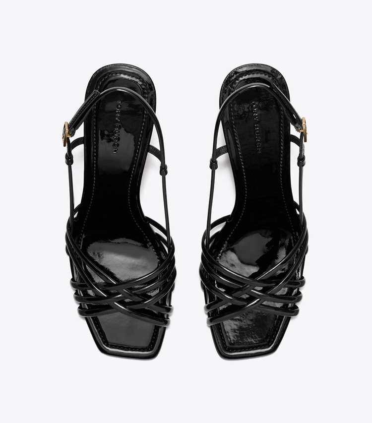 Tory Burch designer sandals Multi-Strap Espadrille Wedge in PERFECT BLACK / PERFECT BLACK overhead