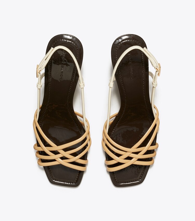 Tory Burch designer sandals Multi-Strap Espadrille Wedge in CANTUCCI / LIGHT CREAM overhead
