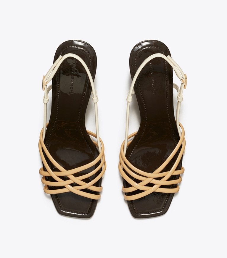 Tory Burch designer sandals Multi-Strap Espadrille Wedge in CANTUCCI / LIGHT CREAM angle