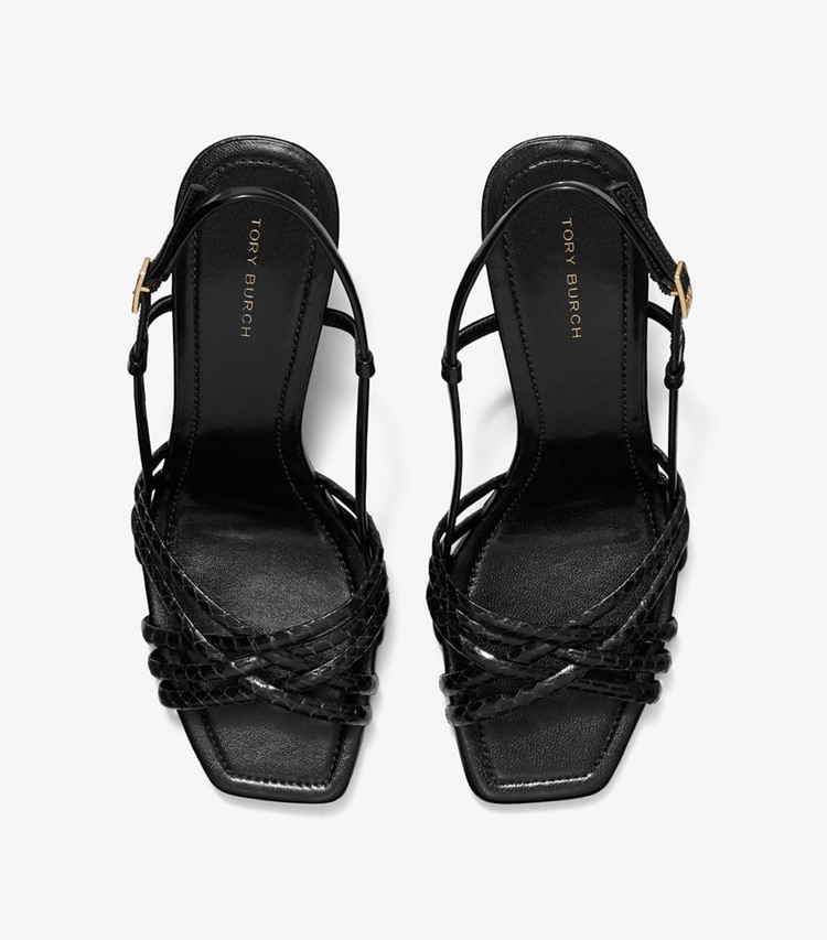 Tory Burch designer sandals Multi-Strap Espadrille Wedge Sandal in PERFECT BLACK / PERFECT BLACK / PERFEC overhead
