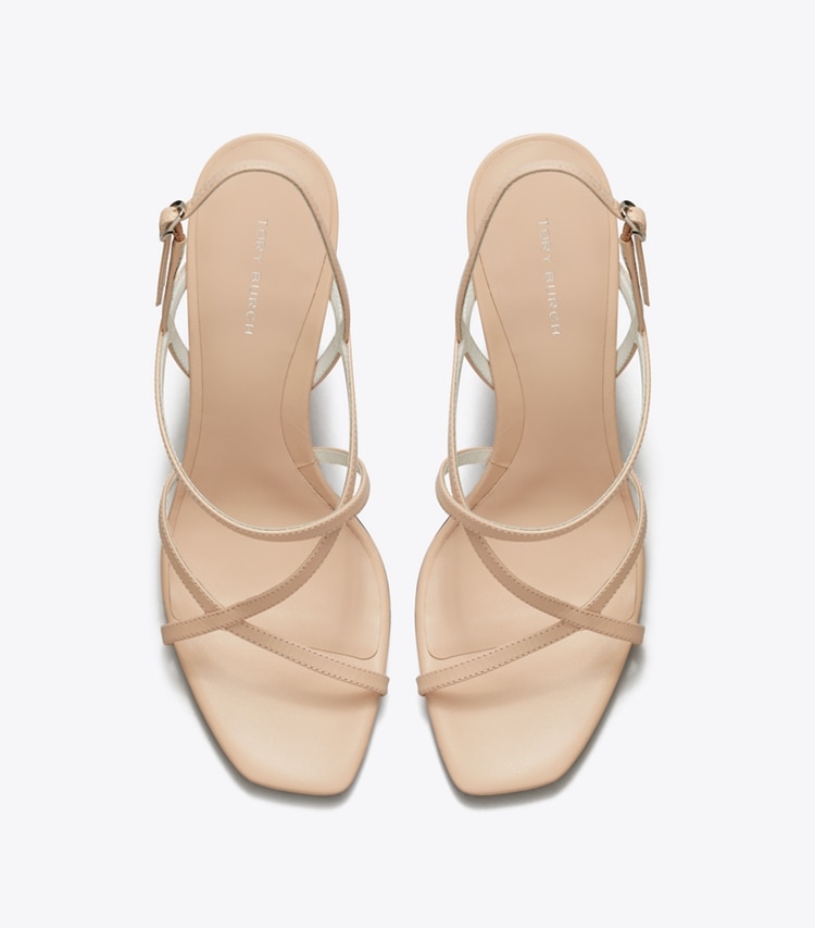 Tory Burch designer sandals Multi-Strap Heeled Sandal in ROSE PINK overhead