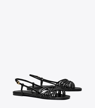 Tory Burch designer sandals Multi-Strap Sandal in PERFECT BLACK / PERFECT BLACK / PERFEC angle