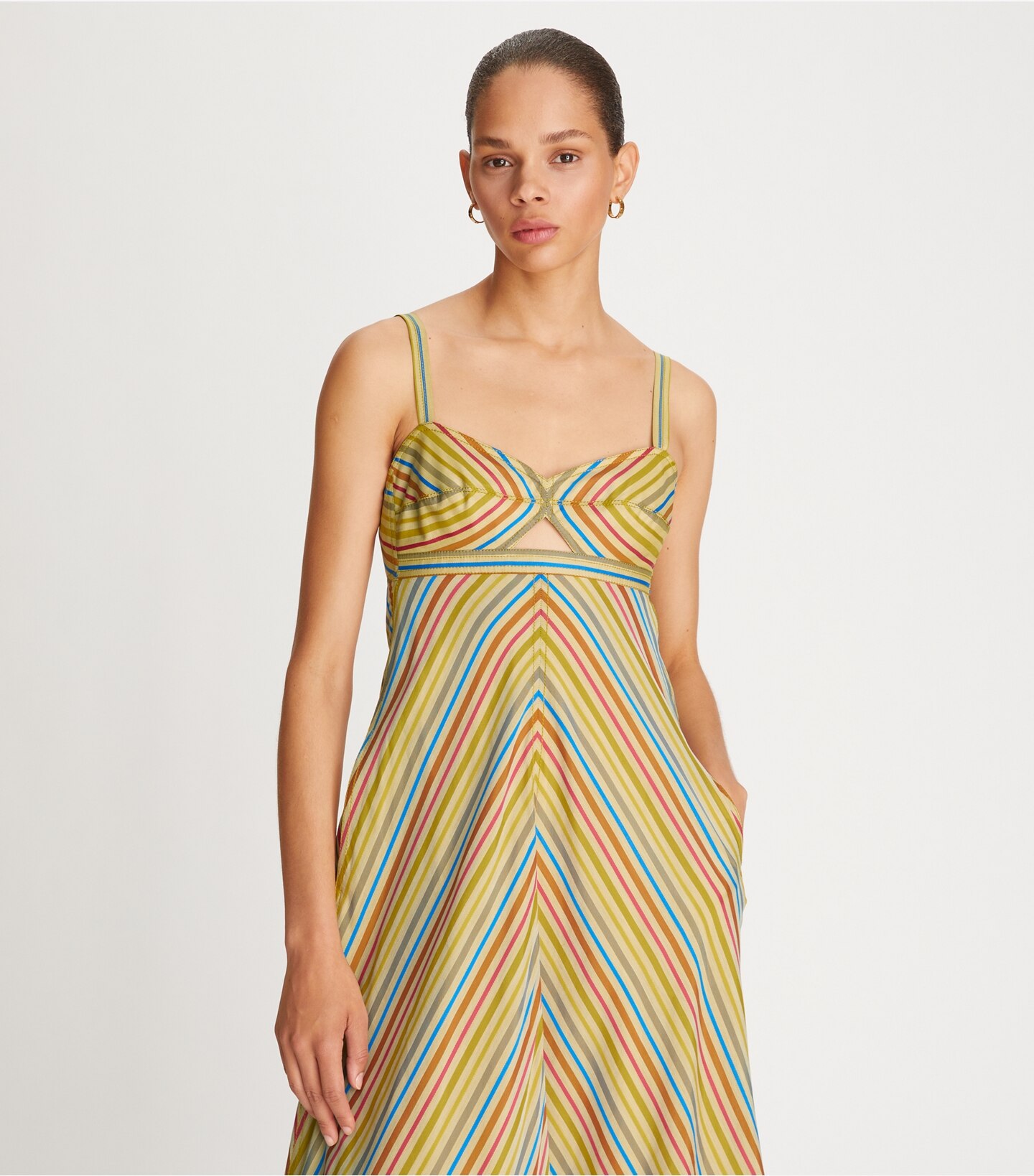 Multi-Stripe Cut-Out Dress