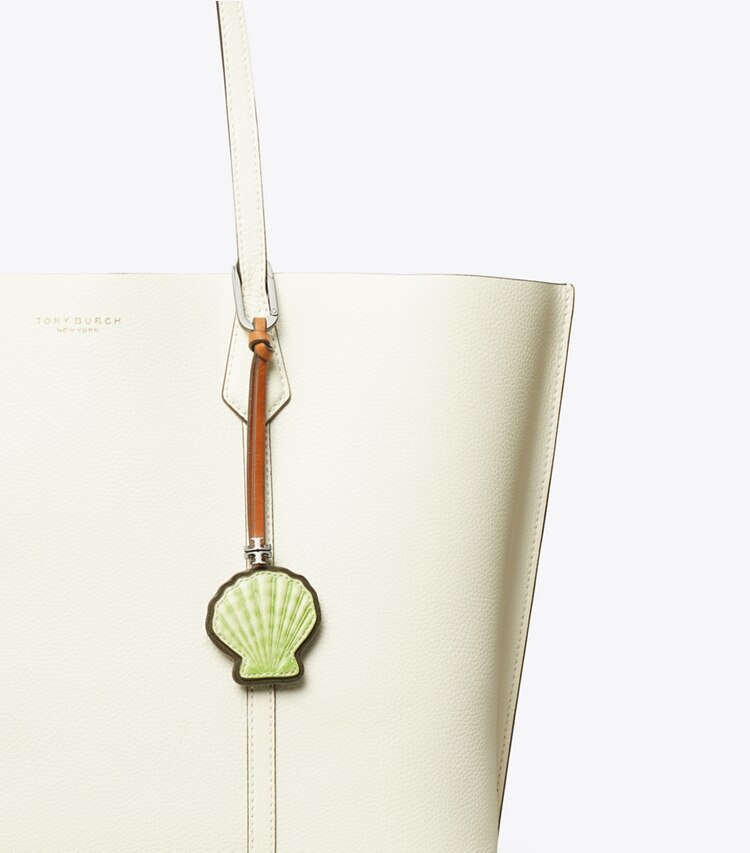 Tory Burch designer taschenanhänger & schlüsselringe Muschel-Taschenanhänger aus Leder in Multi detail