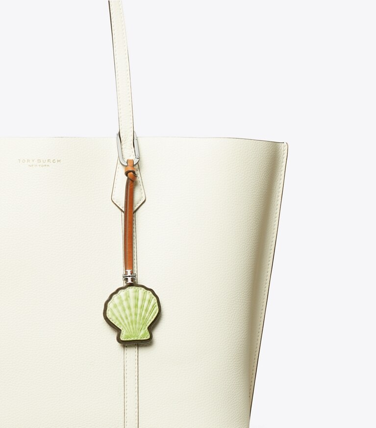 Tory Burch designer taschenanhänger & schlüsselringe Muschel-Taschenanhänger aus Leder in Multi detail
