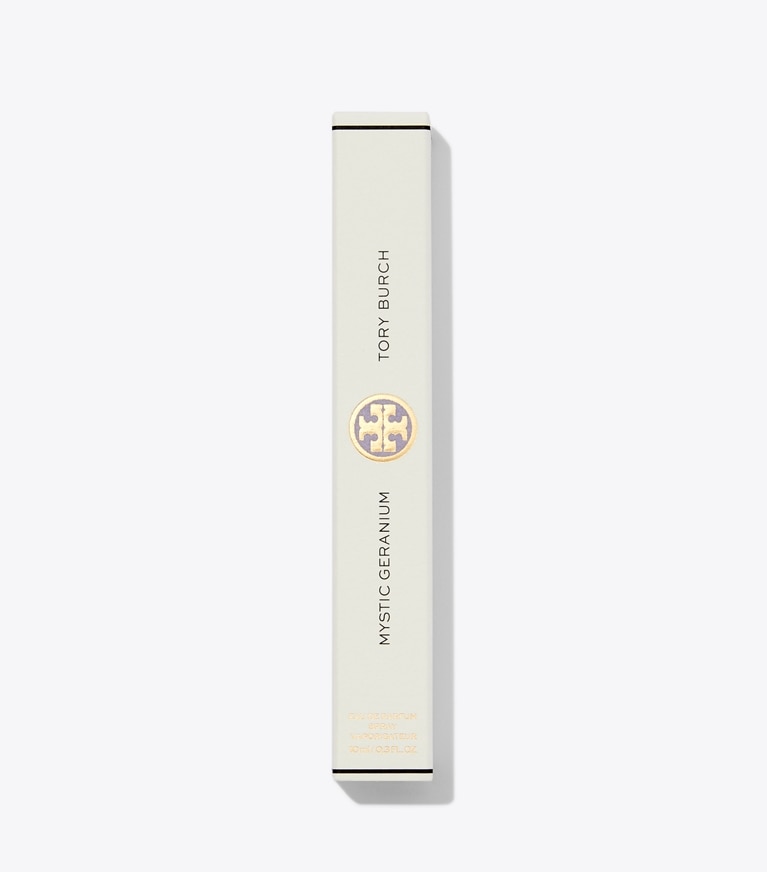 Tory Burch designer perfume Mystic Geranium Eau de Parfum Travel Spray 10ml in MYSTIC GERANIUM front