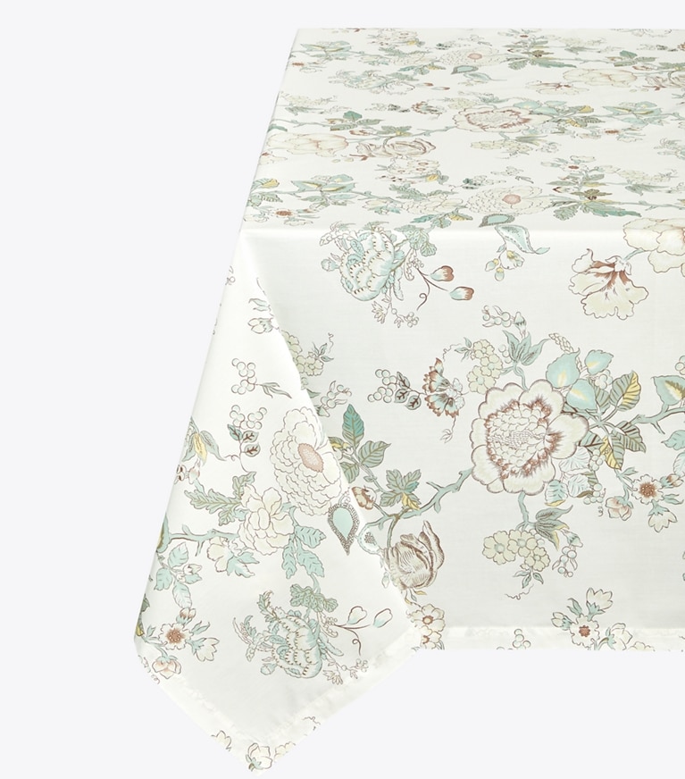 Tory Burch designer linge Nappe carrée Happy Times Bouquet, 70 po x 70 po dans Ivory détails