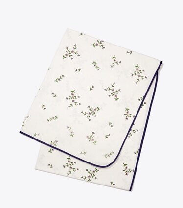 Tory Burch designer linge Nappe carrée Jolie Fleur, 70 po dans NEW IVORY de face