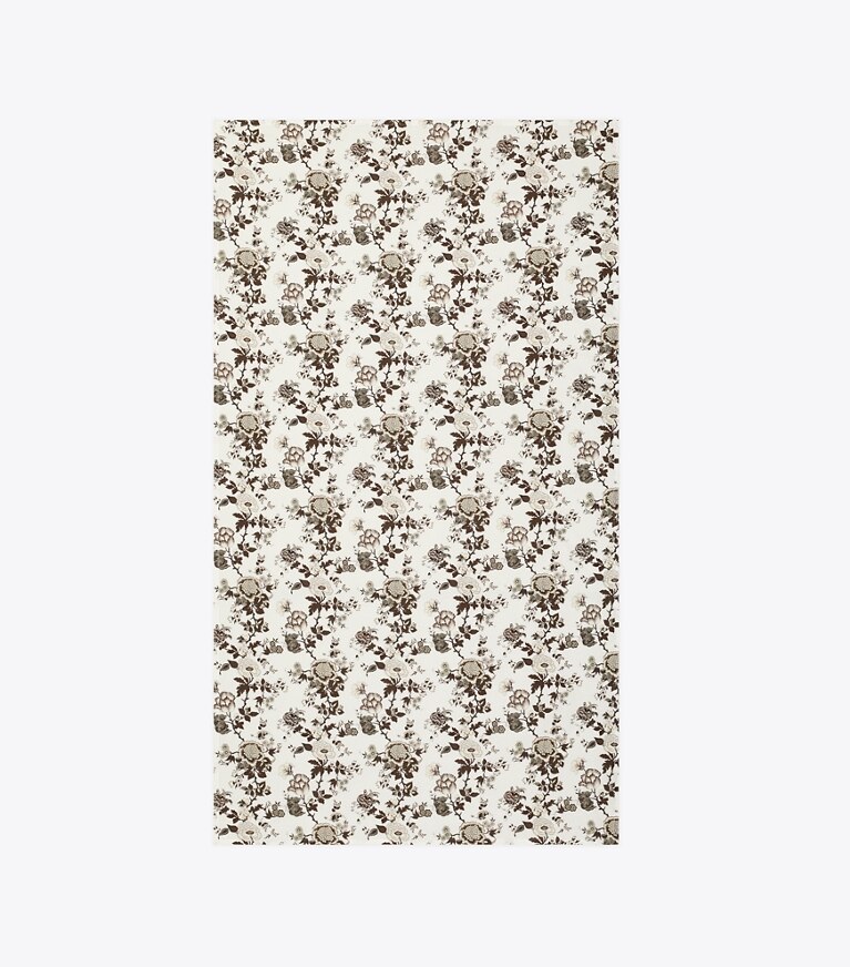 Tory Burch designer linge Nappe rectangulaire Happy Times Bouquet, 70 po x 126 po dans Brown de face
