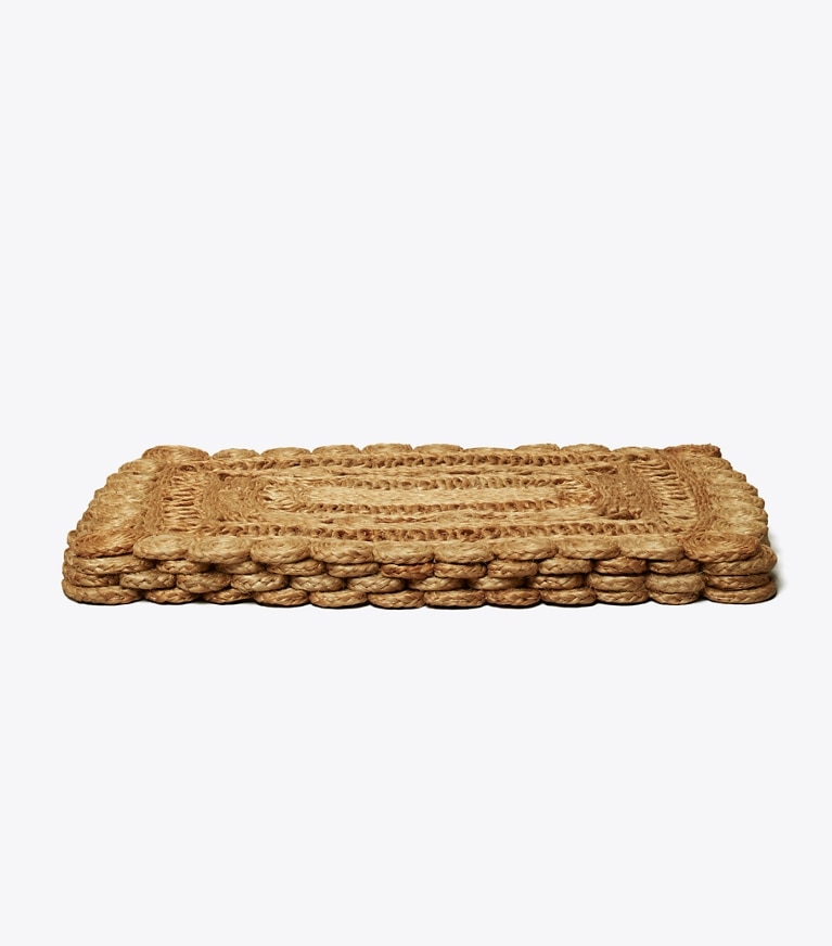 Tory Burch designer linge Napperon rectangulaire en jute, lot de 4 dans Natural angle