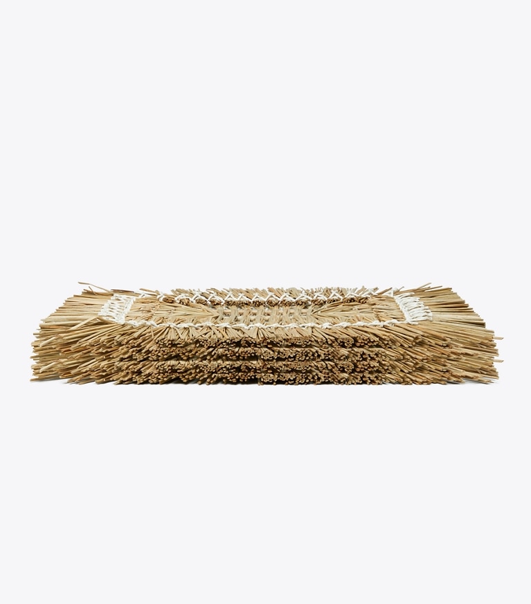 Tory Burch designer linge Napperon rectangulaire en raphia, lot de 4 dans Brown groupe