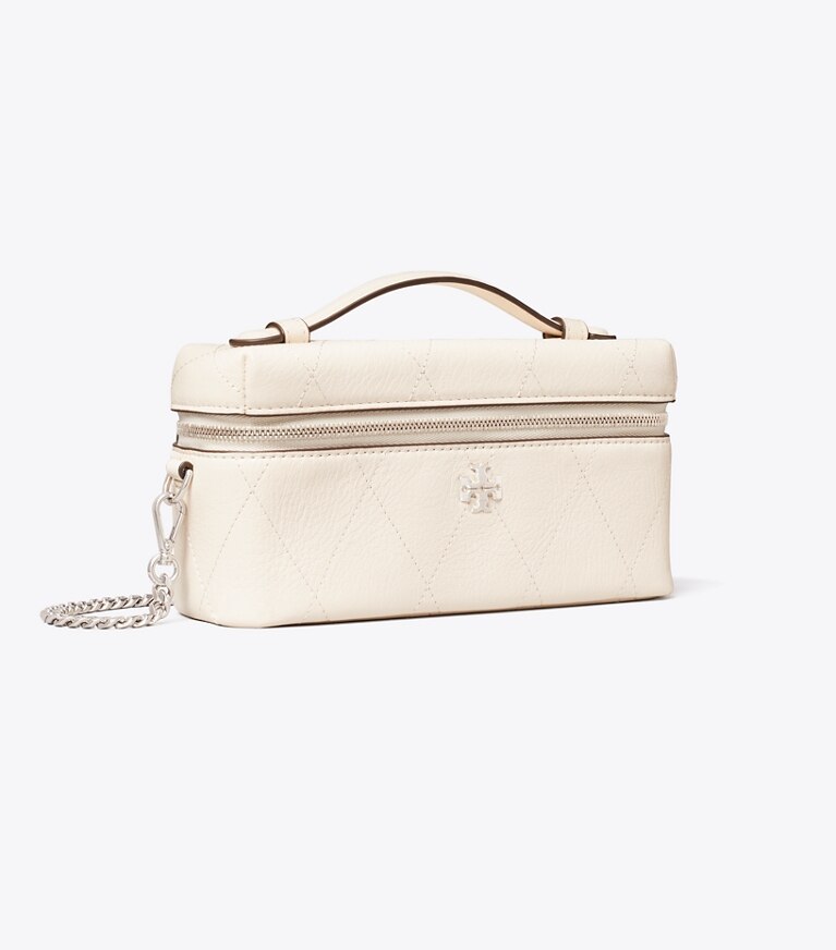 Tory Burch diseñador bolsos bandolera Neceser acolchado Charlie en Light Cream / Charms ángulo
