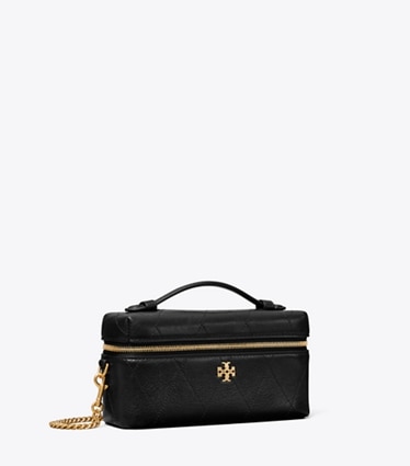Tory Burch diseñador bolsos bandolera Neceser acolchado Charlie East-West en Black ángulo