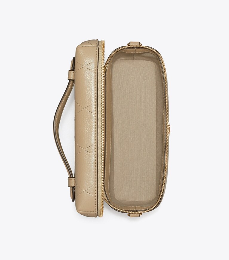 Tory Burch diseñador bolsos bandolera Neceser acolchado Charlie East-West en Soft Cement vista superior