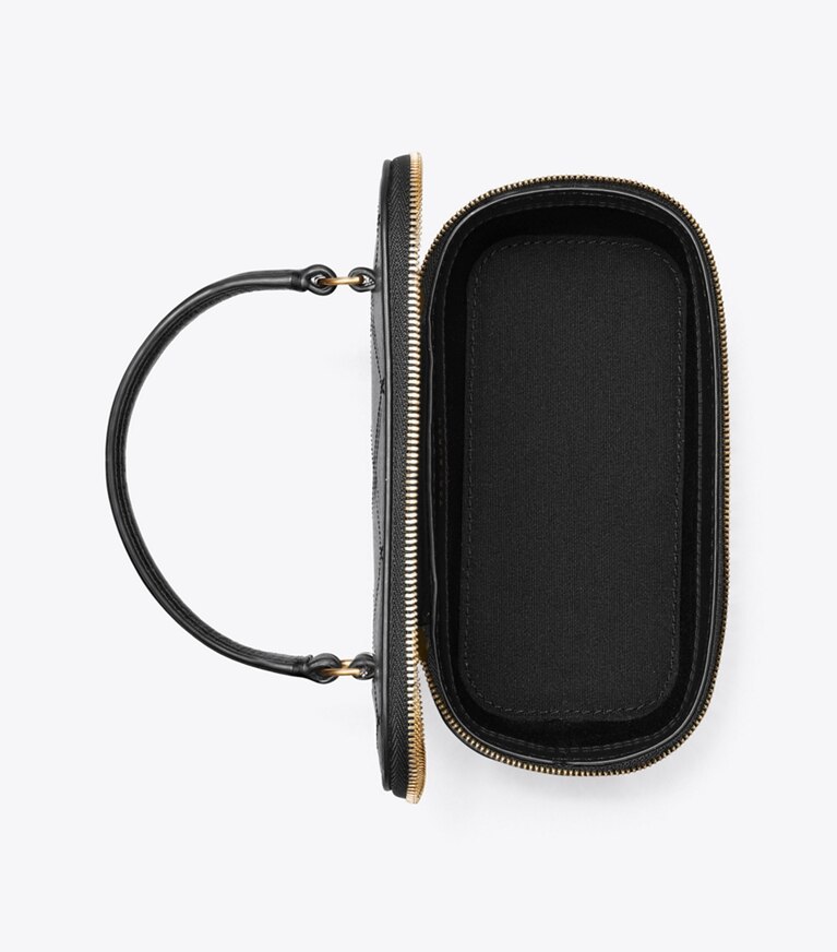 Tory Burch diseñador bolsos bandolera Neceser acolchado Charlie en Black desde arriba