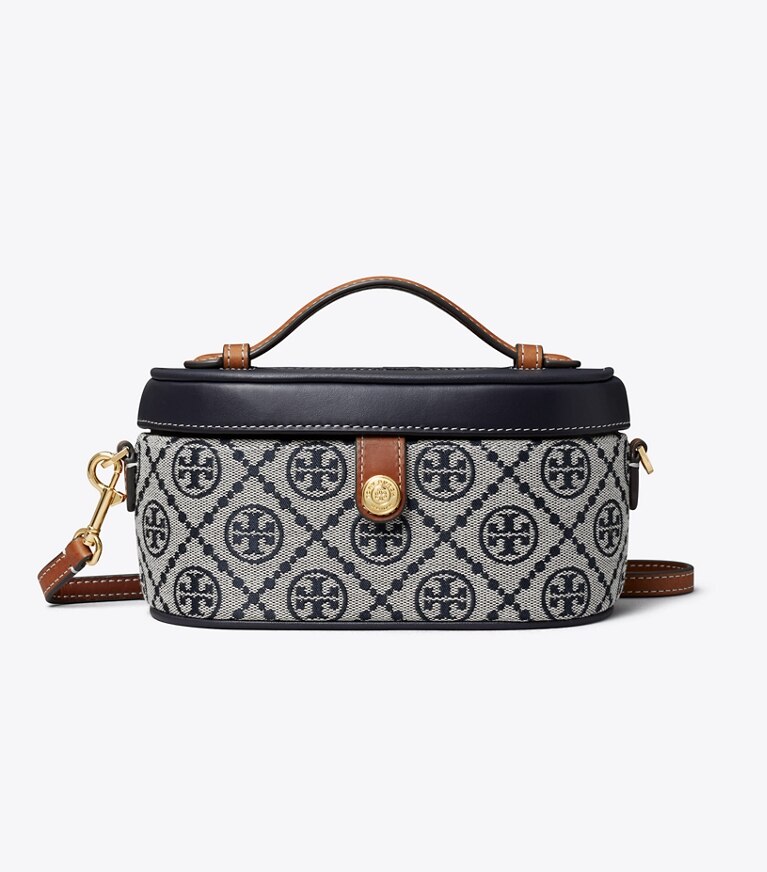 Tory Burch diseñador bolsos bandolera Neceser con monograma de T en Tory Navy frontal