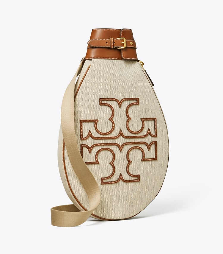 Tory Sport designer tote bags Neutral Logo Tennis Racquet Case in Natural(2) / BROWN angle