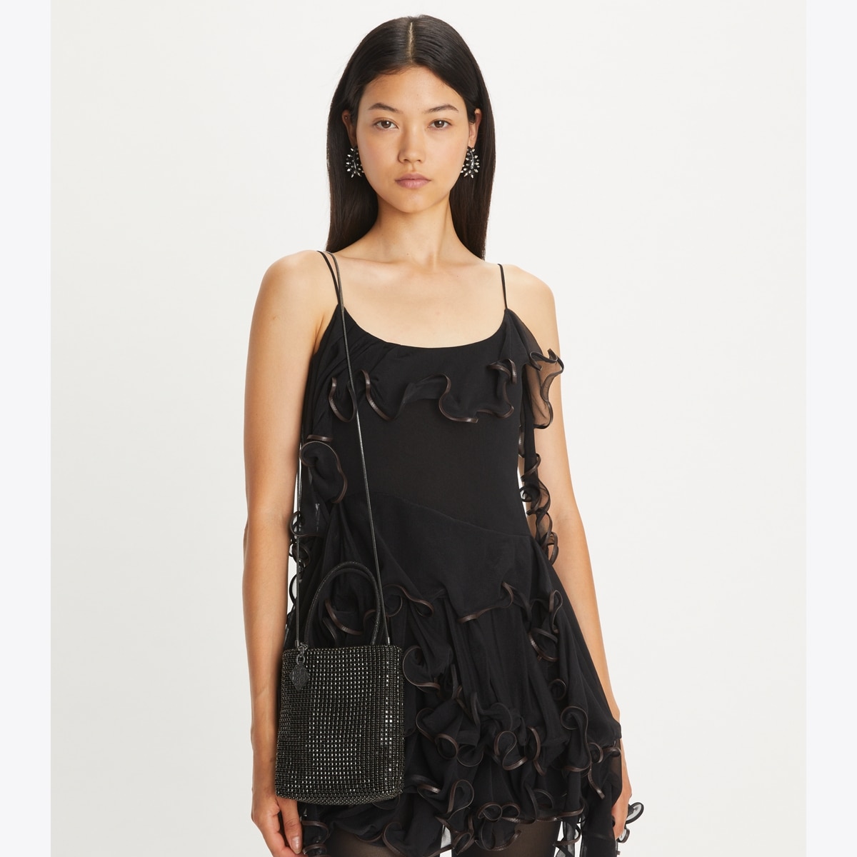 国内直営【Tory Burch】クリスタル エンベリッシュ ミニトート Night Owl Crystal-Embellished Mini Tote: Women's Designer