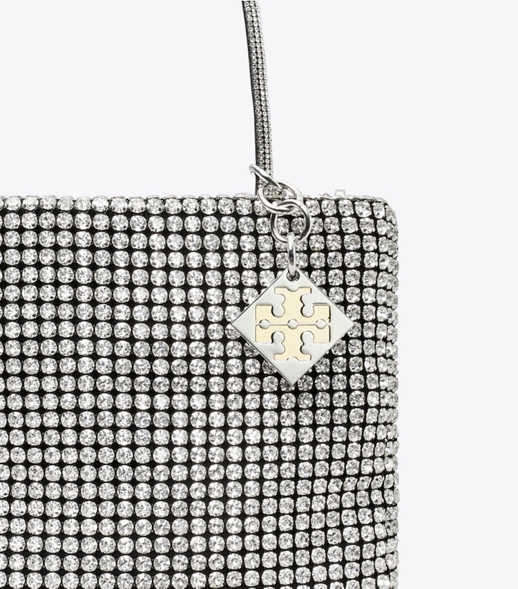 Tory Burch designer クロスボディバッグ ナイトオウル クリスタルエンベリッシュ ミニトート in Silver ディテール