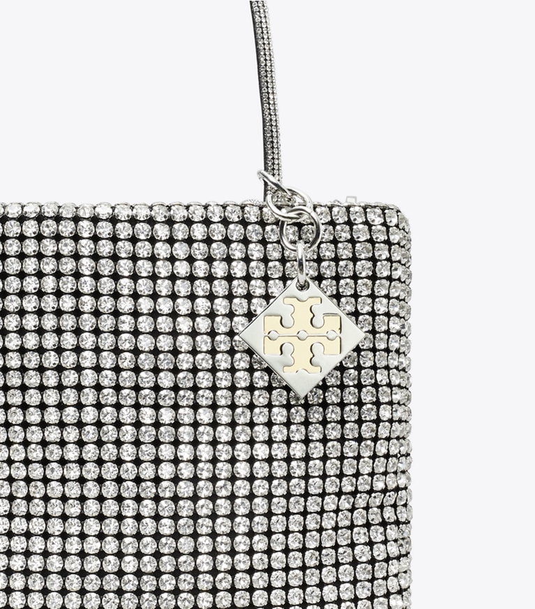 Tory Burch designer クロスボディバッグ ナイトオウル クリスタルエンベリッシュ ミニトート in Silver angle