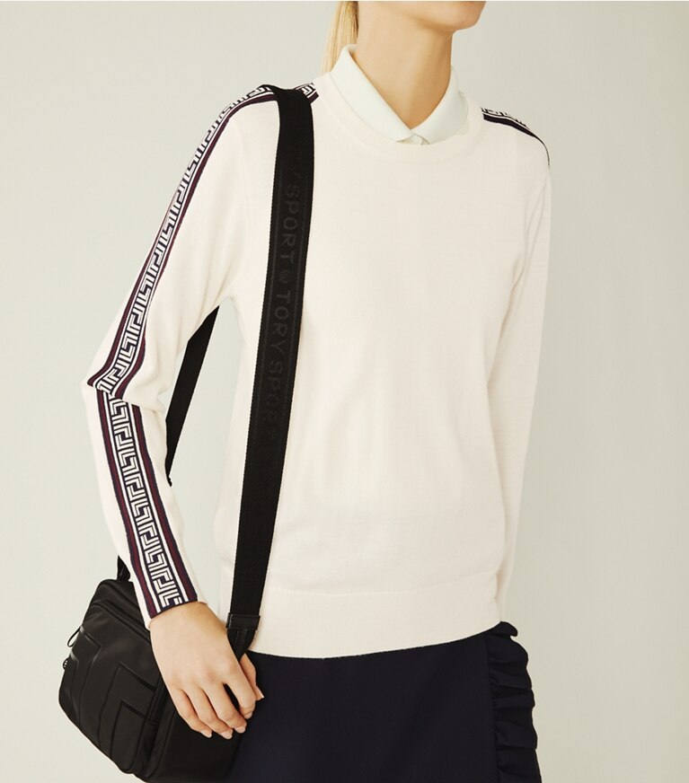 Tory Sport designer crossbody bags Nylon Graphic-T Cargo Cross-Body in Sport Black front