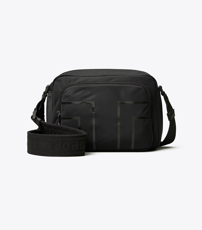 Tory Sport designer crossbody bags Nylon Graphic-T Cargo Cross-Body in Sport Black front