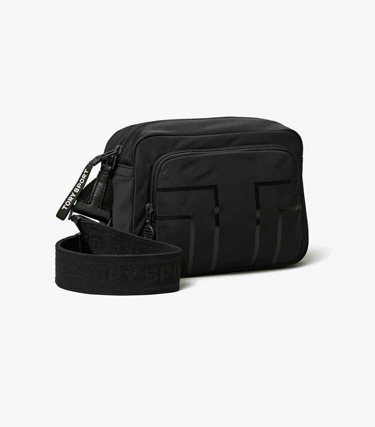 Tory Sport designer crossbody bags Nylon Graphic-T Cargo Cross-Body in Sport Black front