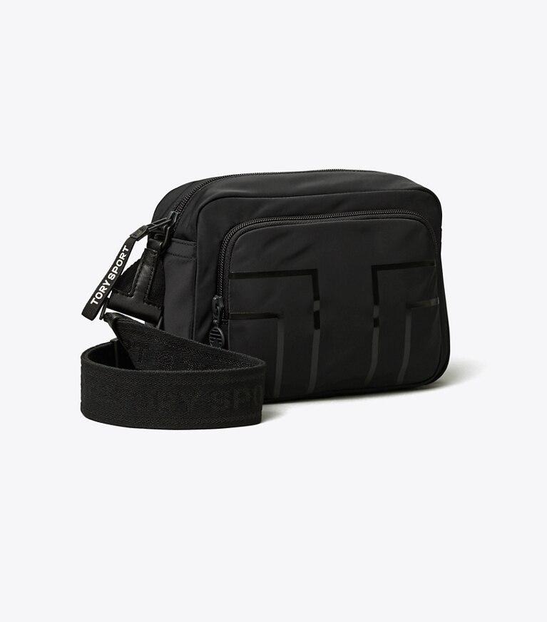 Tory Sport designer crossbody bags Nylon Graphic-T Cargo Cross-Body in Sport Black front