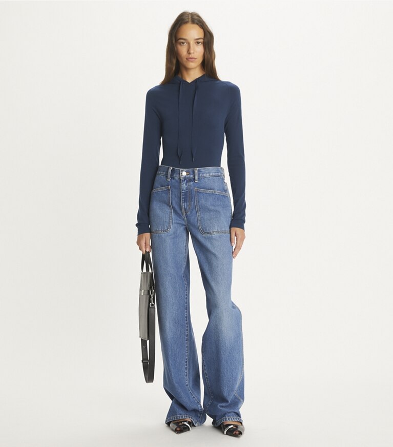 Nylon Hoodie: Women's Designer Sweaters | Tory Burch