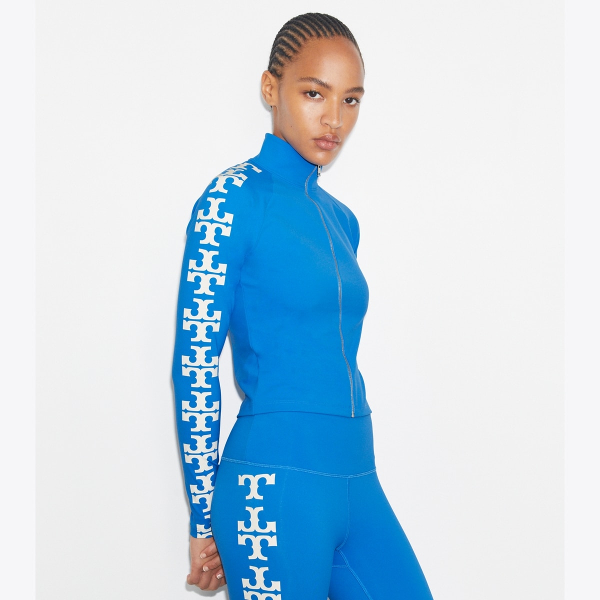 Nylon Logo Zip Top: Women's Designer Tops | Tory Sport