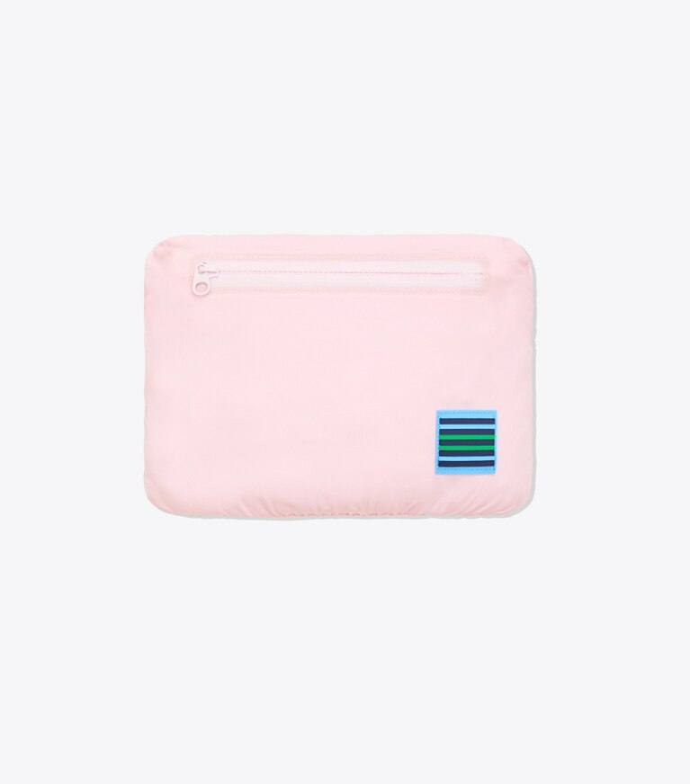 Tory Sport designer jackets Nylon Packable Jacket in Cotton Pink front