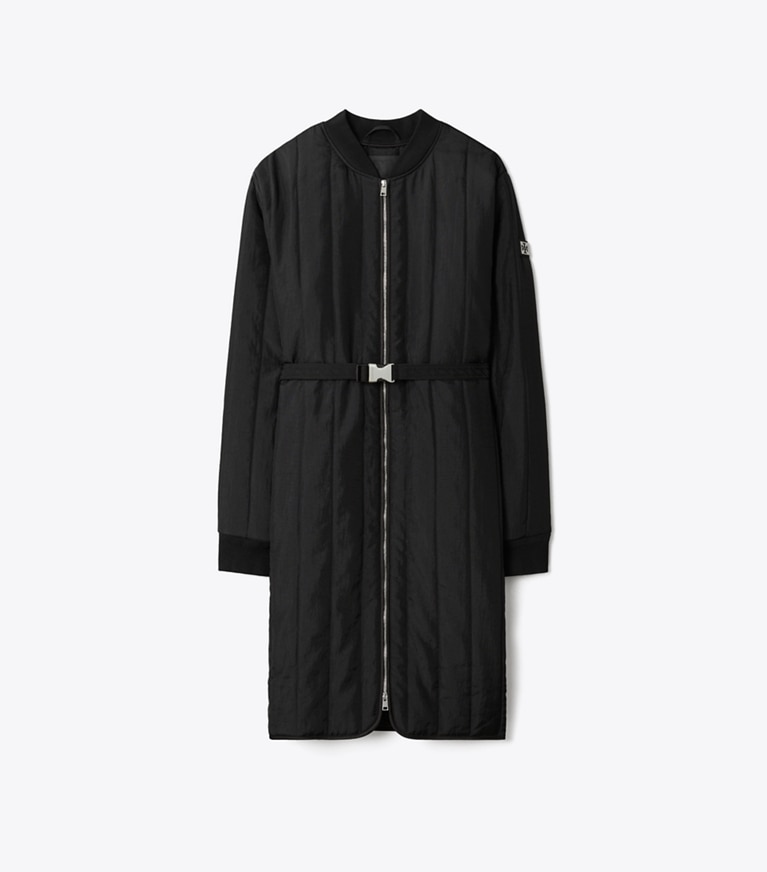 Tory Burch designer coats Nylon Padded Quilt Coat in Black front
