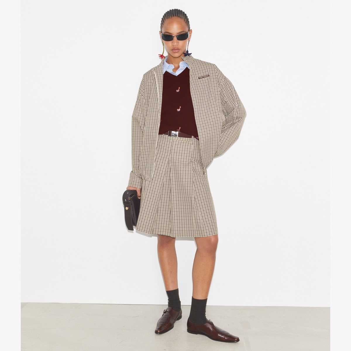 Nylon Plaid Golf Jacket: Women's Designer Jackets | Tory Burch