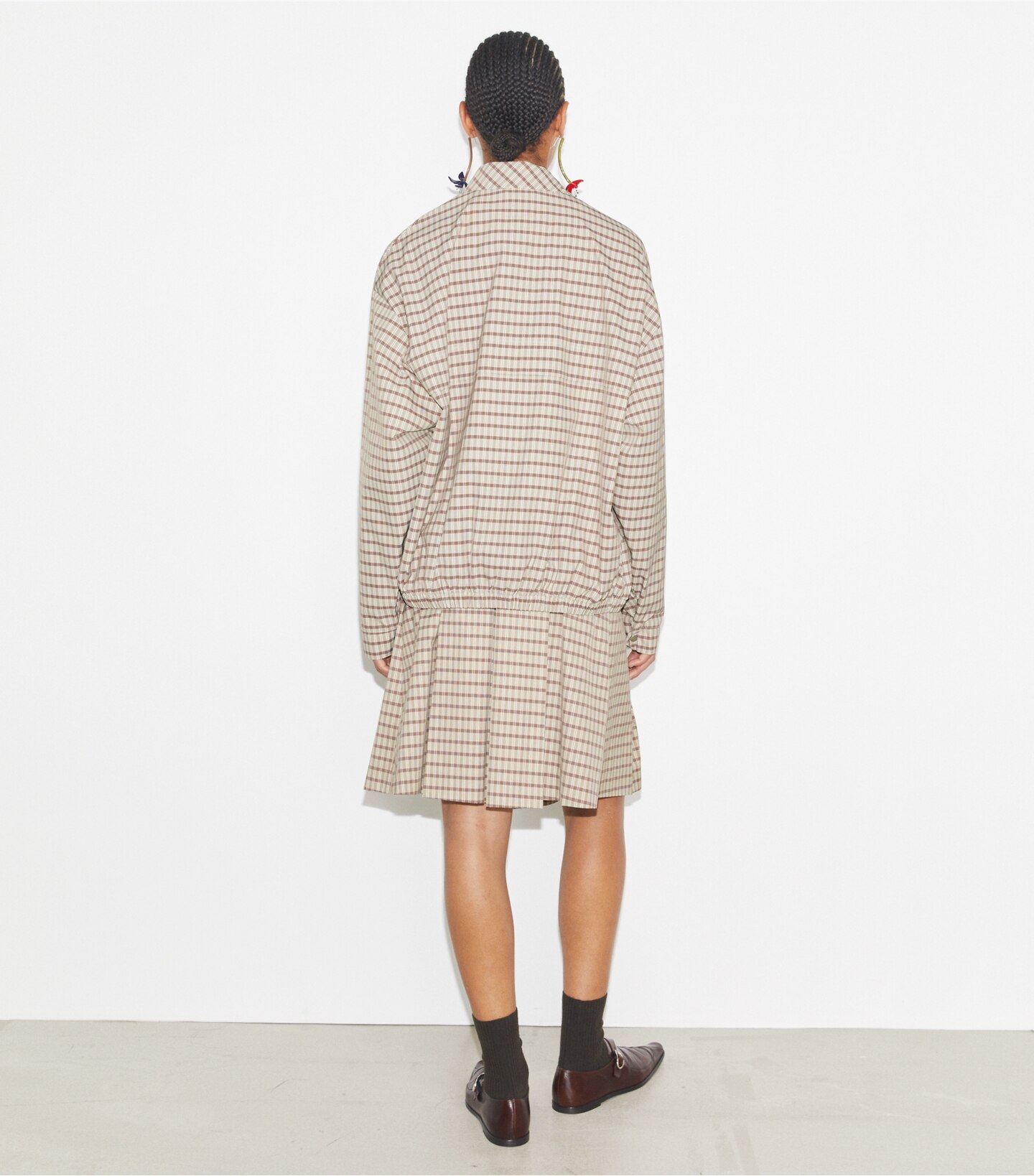 Nylon Plaid Golf Jacket