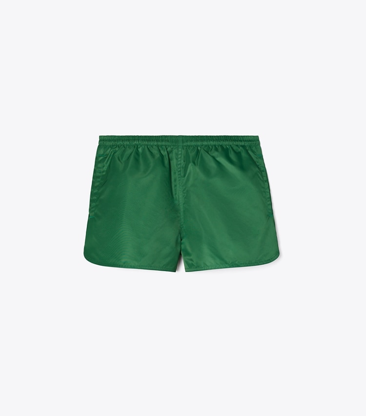 Tory Burch designer bottoms Nylon Shorts in Dark Green front