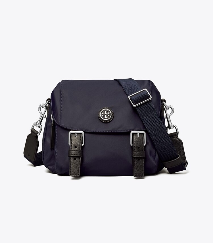 Tory Burch designer クロスボディバッグ ナイロン スモールメッセンジャー in Royal Navy front