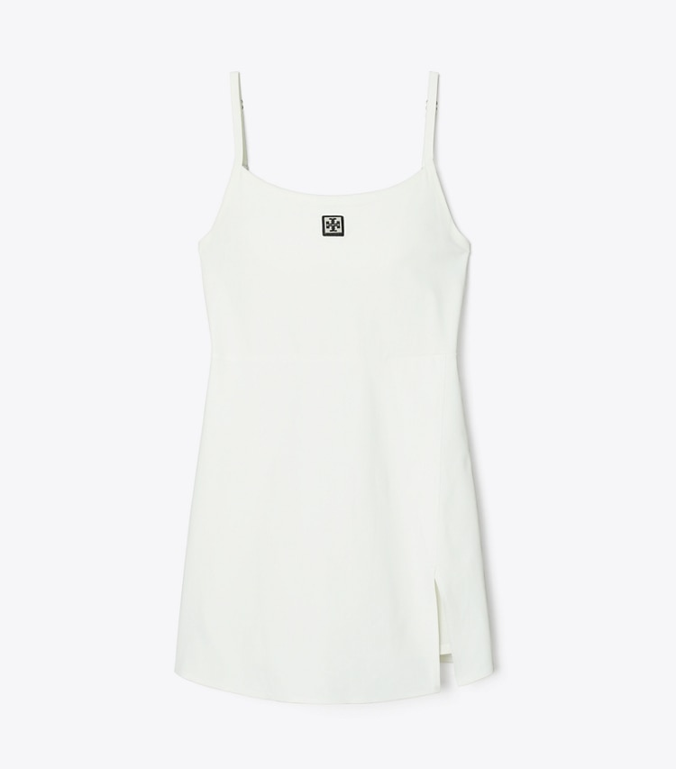 Tory Sport designer dresses Nylon Tennis Dress in Snow White front